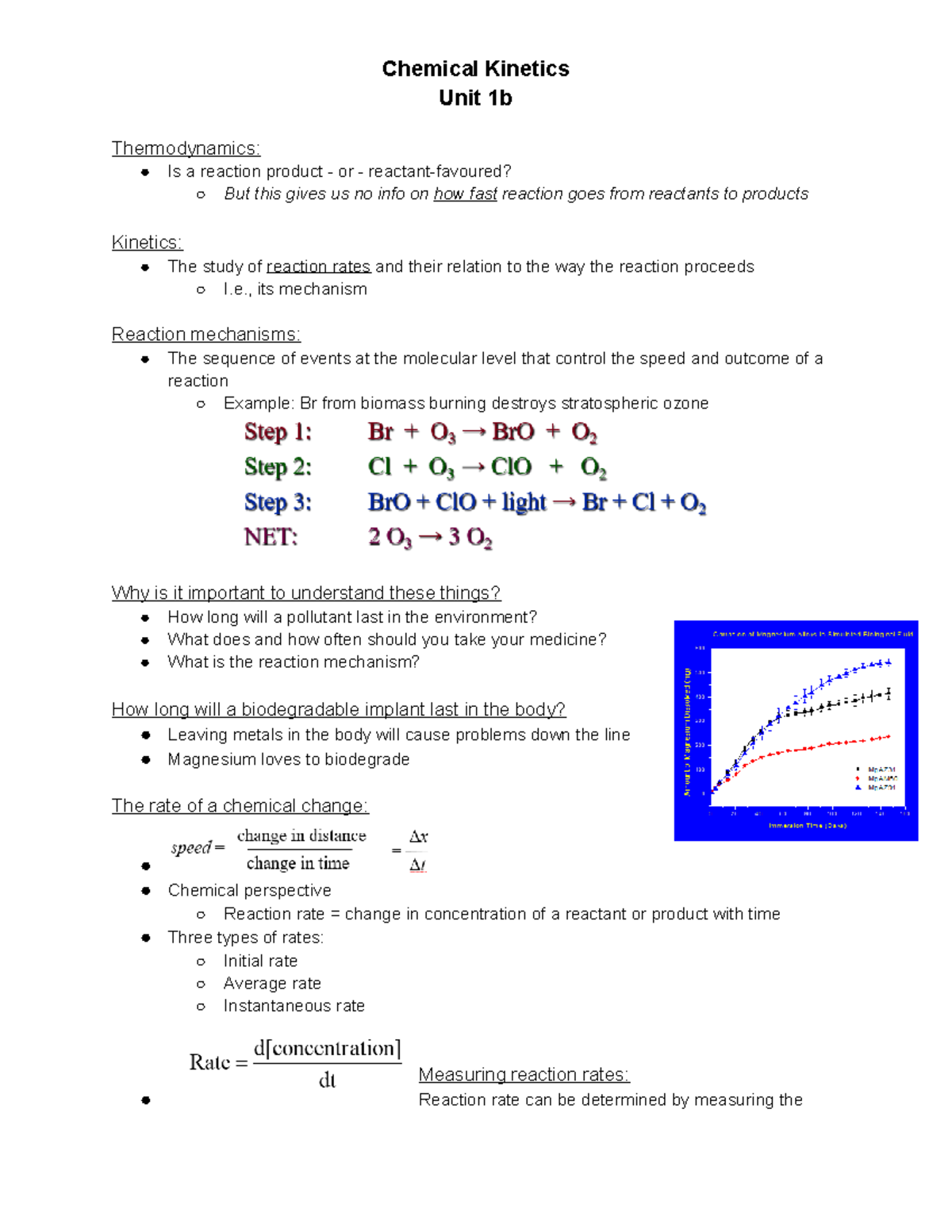 UNIT 1B-Chemical Kinetics - Unit 1b Thermodynamics: Is A Reaction ...