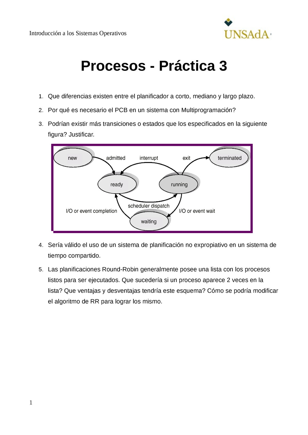 Práctica 3 Procesos Sdcsdcsdc Introducción A Los Sistemas Operativos Procesos Práctica 3 2703