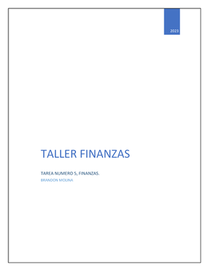 Taller 2 Finanza - Iplacex Nombre De La Unidad: CONCEPTOS GENERALES DE ...