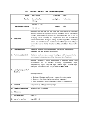 Q2 Grade 8 Health DLL Week 1 - MAPEH 8 Daily Lesson Log SCHOOL ...