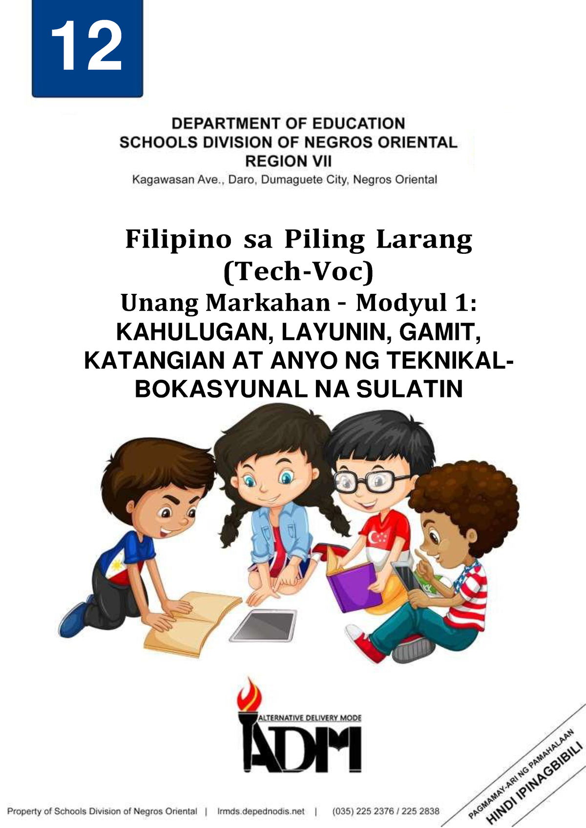 Week 1 Modyul 1 Fs Pl Tekbok 12 Filipino Sa Piling Larang Tech Voc Unang Markahan Modyul 7981