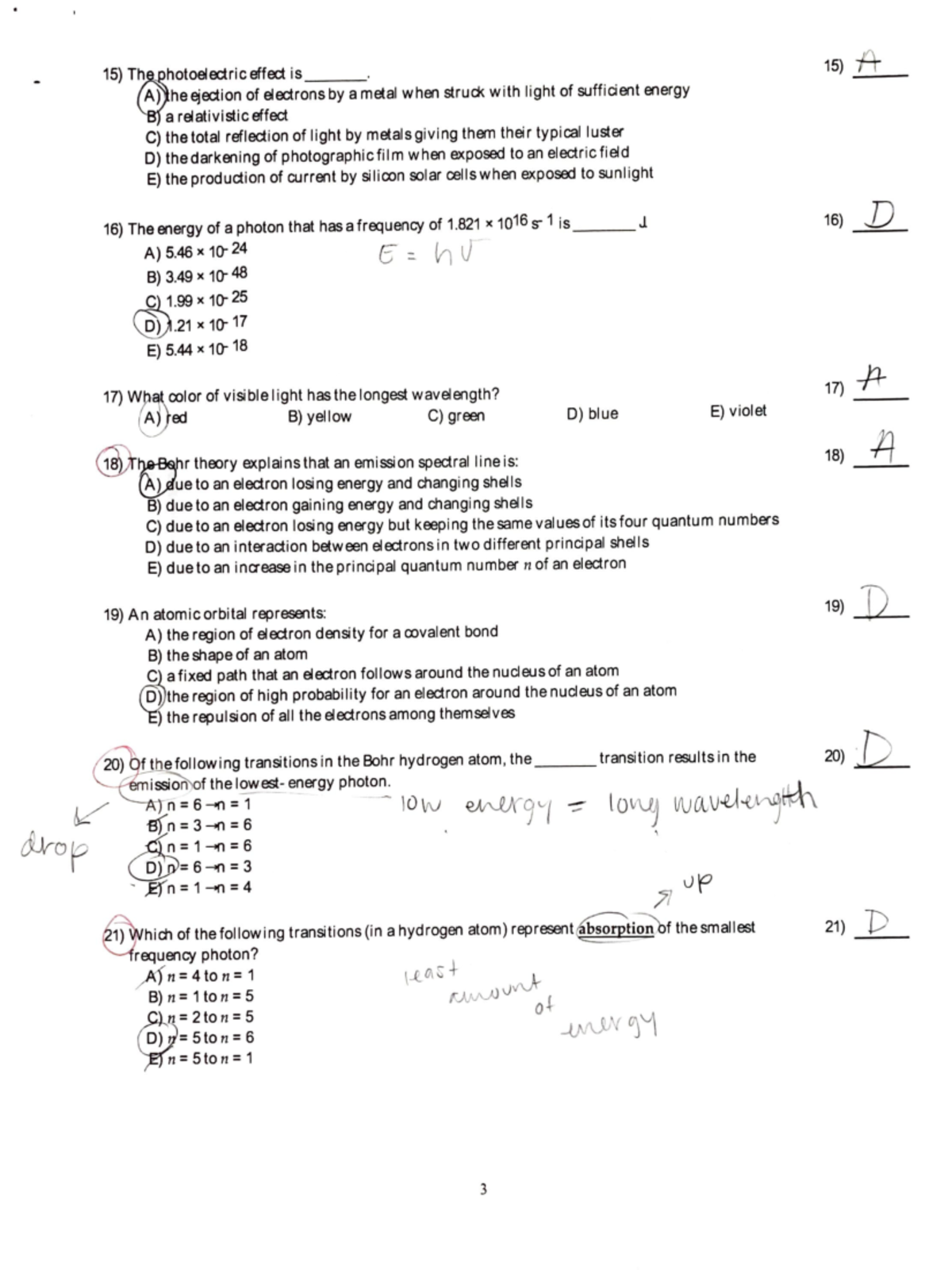 gen chem 1 practice exam - A) he ejection of electrons by a metal when ...