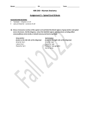 Assignment-1-1 - ANATOMY - Name: _________________________ ID ...