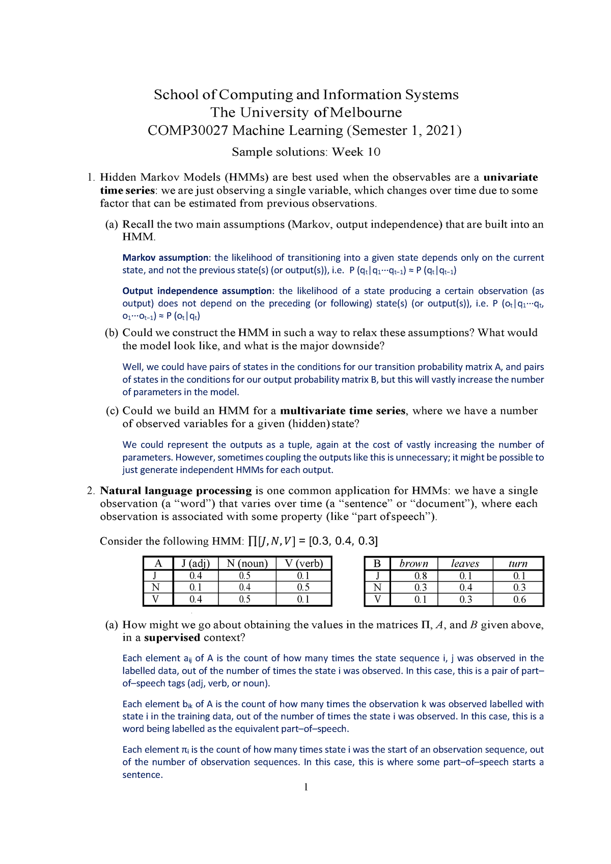 Tut Solution 10 2021 - 1 School Of Computing And Information Systems ...