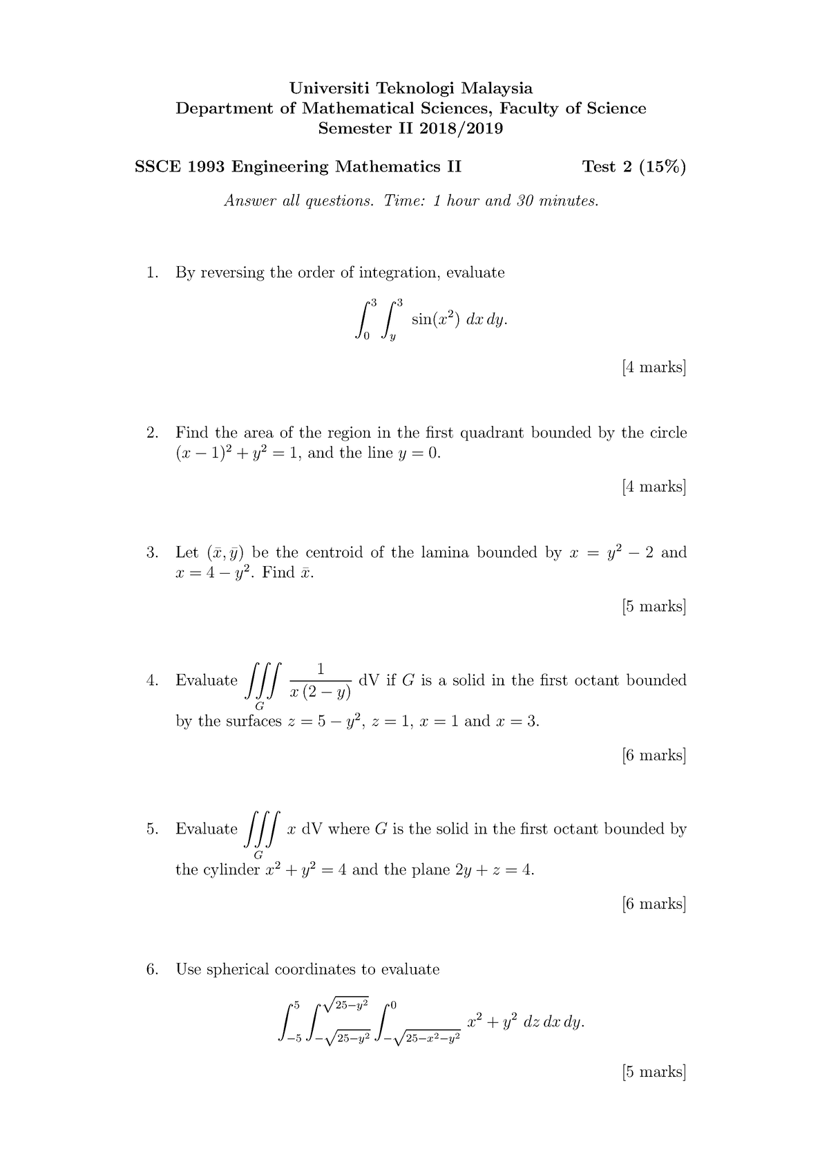 4-sets-of-test-2-ssce1993-universiti-teknologi-malaysia-department-of