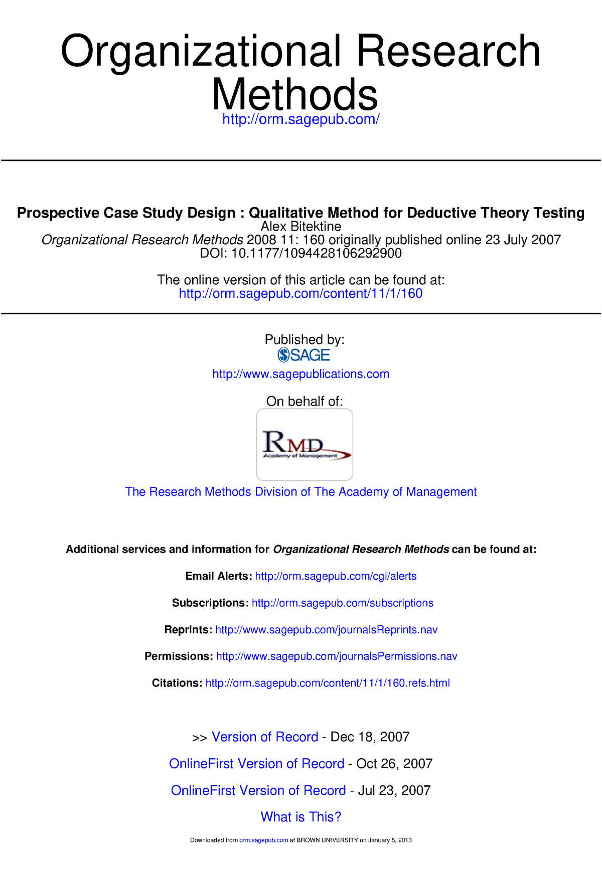 Prospective Case Study Design Qualitative Method For Deductive Theory ...