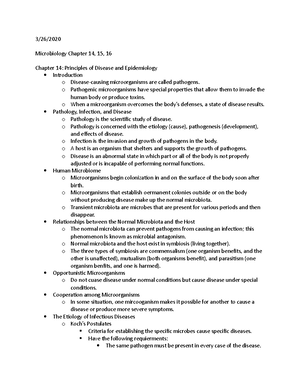 Microbiology Chapter 14, 15, 16 - 3/26/ Microbiology Chapter 14, 15, 16 ...