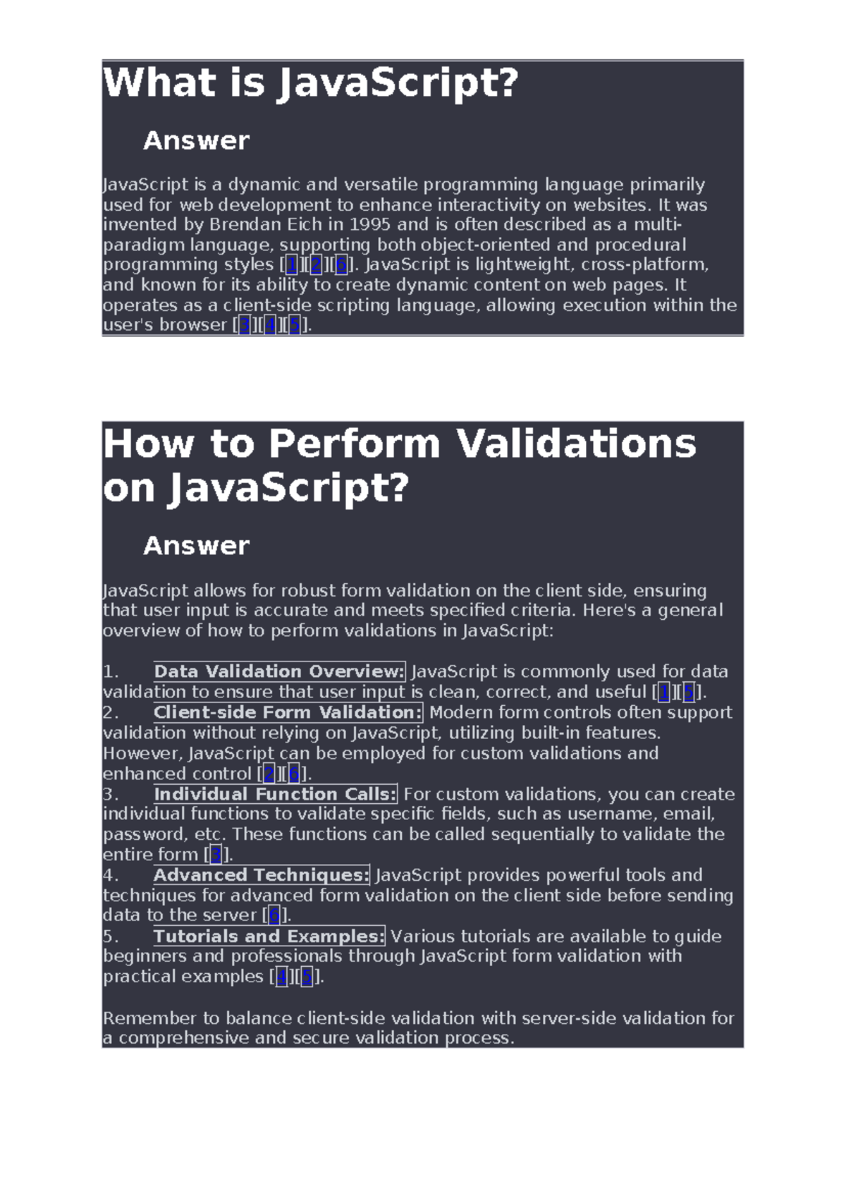 Viva Que Solution - What is JavaScript? 🗒 Answer JavaScript is a ...