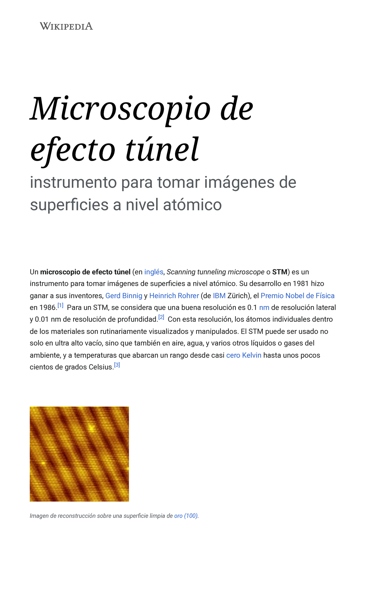 Microscopio de efecto túnel - Wikipedia, la enciclopedia libre ...