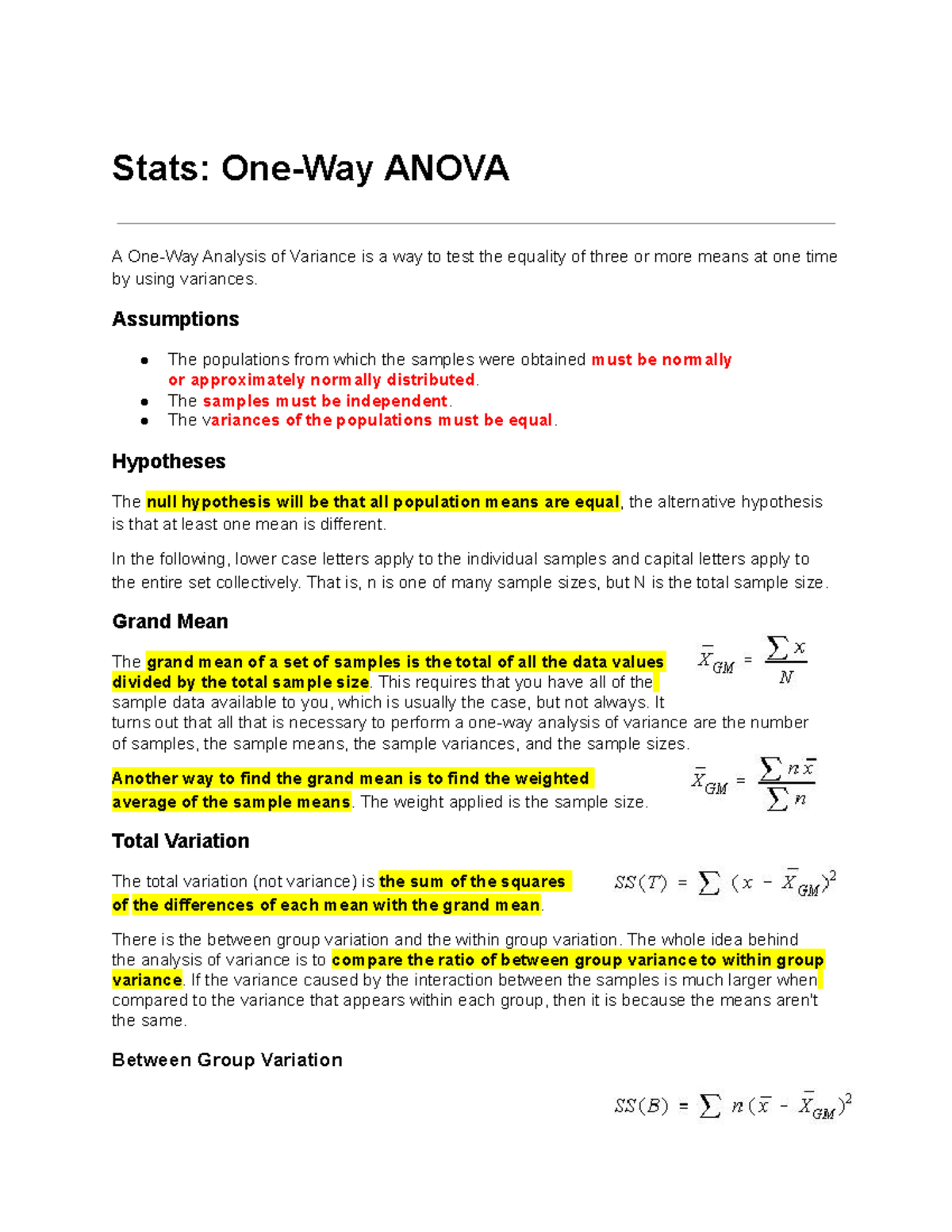 one-way-analysis-of-variance-assumptions-the-populations-from-which