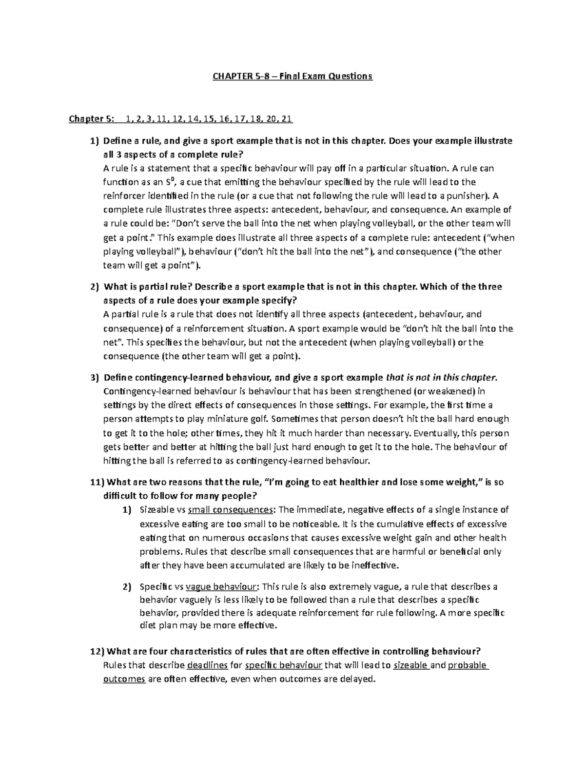 Exam 10 April 2018, questions and answers - CHAPTER 5-8 – Final Exam ...