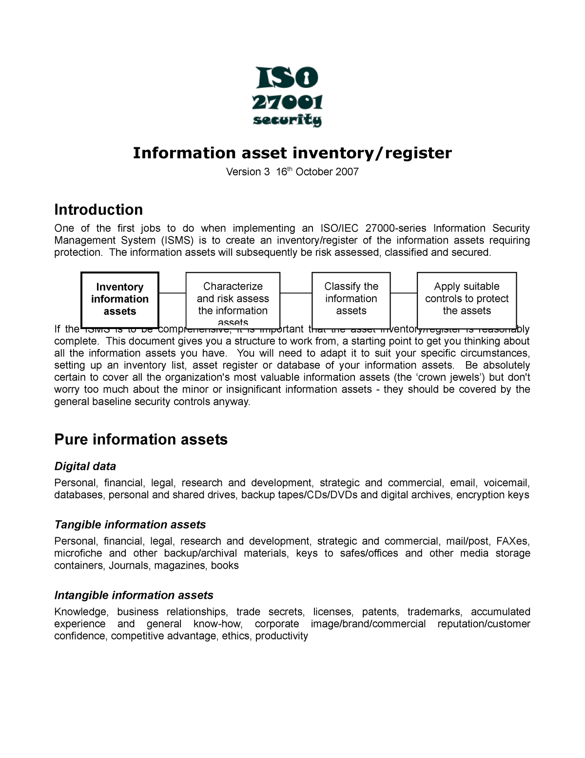 ISO27k Information Asset Inventory - Information Asset Inventory ...