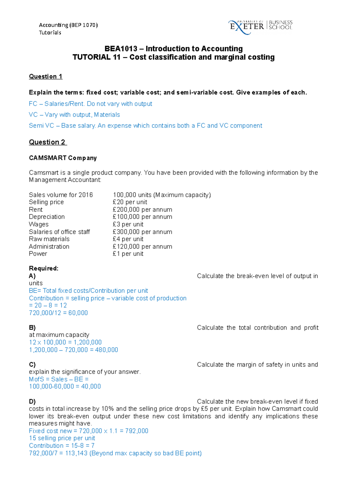 Tutorial week 11 - A combination of the lecture notes and textbook ...