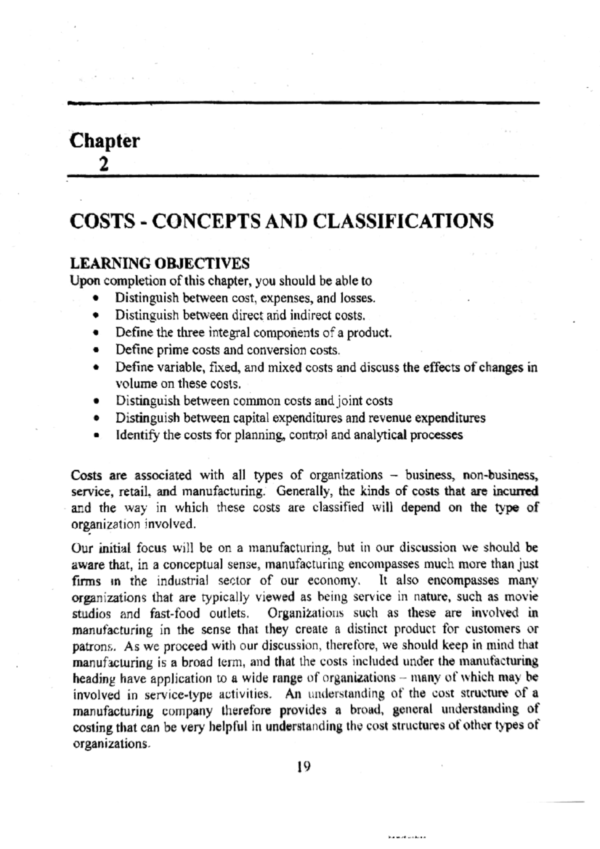 Chap 2 - This is the chapter 2 in the book of Cost Accounting 2019 ...