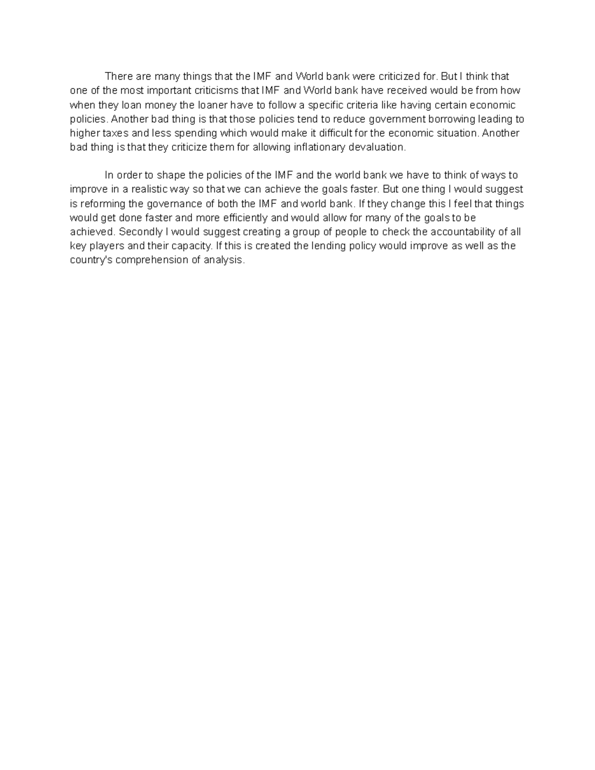 Unit 2 Journal Globalization There Are Many Things That The IMF And