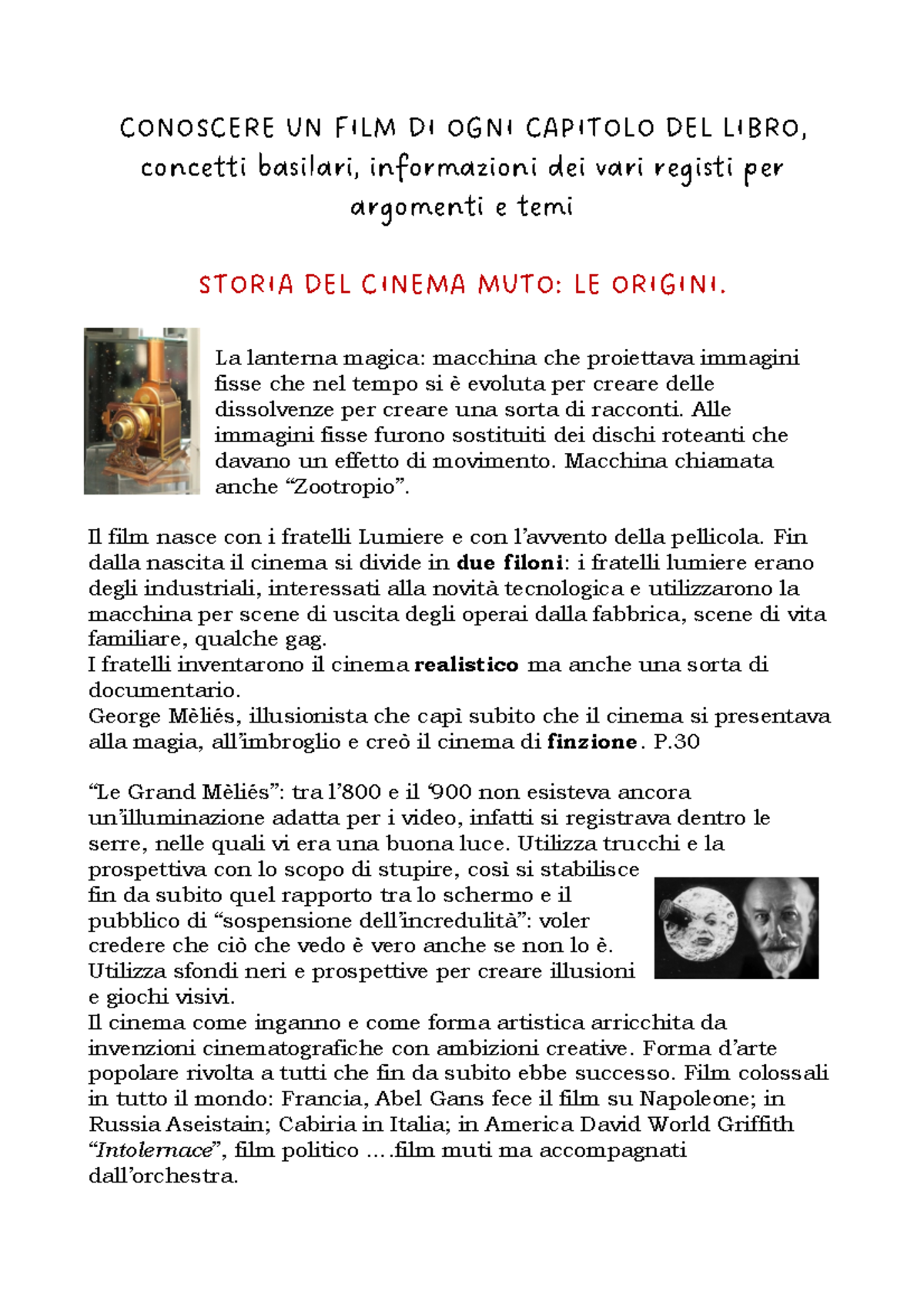 Storia del cinema CONOSCERE UN FILM DI OGNI CAPITOLO DEL LIBRO