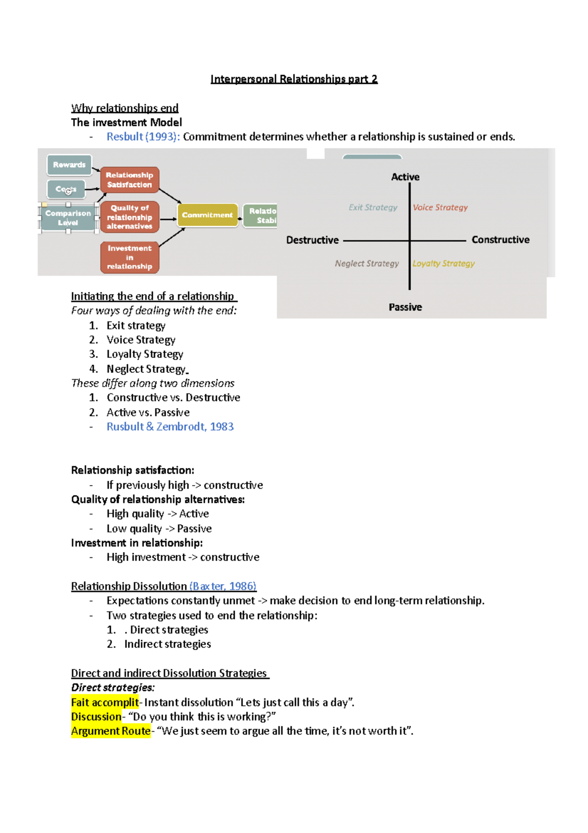Interpersonal Relationships part 2 - Initiating the end of a ...