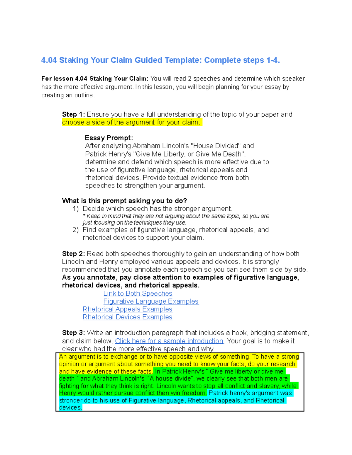 Copy of 4.04 Guided Template - 4 Staking Your Claim Guided Template ...