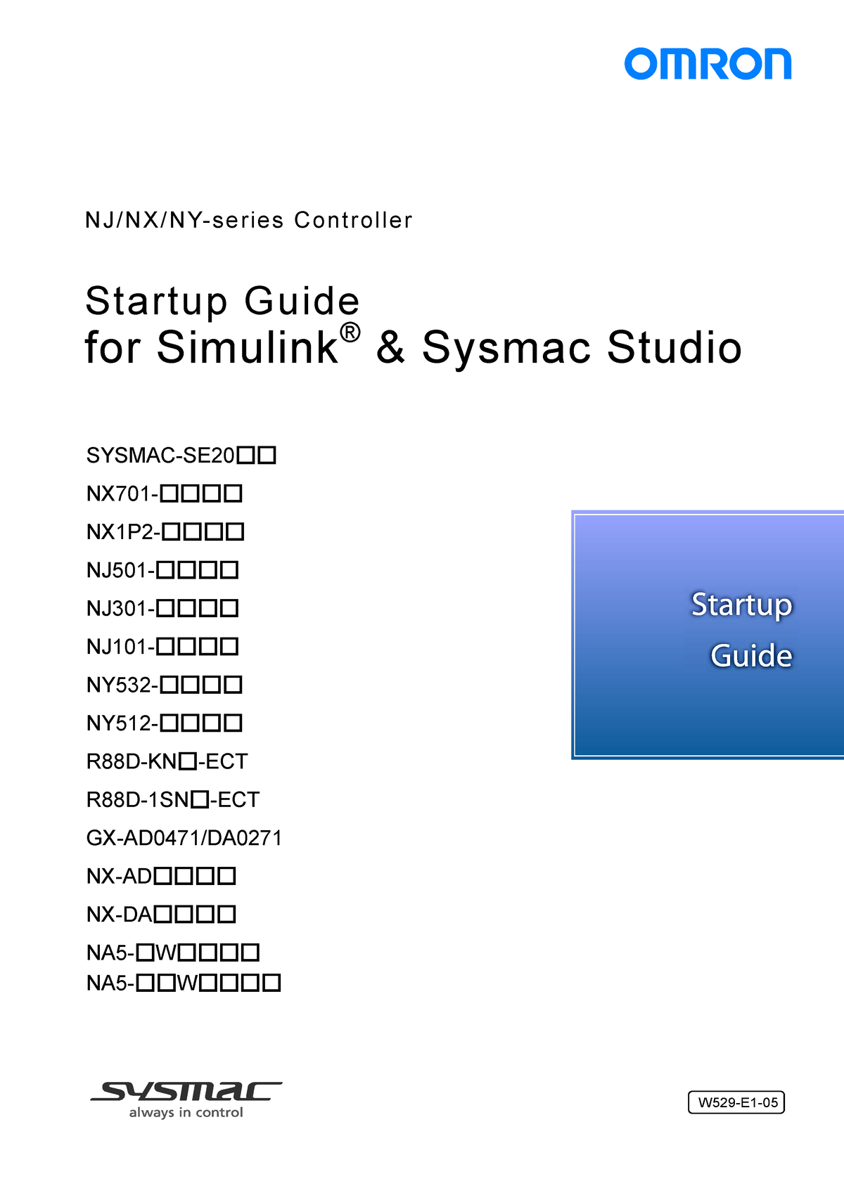 W529 startup guide for simulink plc coder sysmac studio users manual en ...