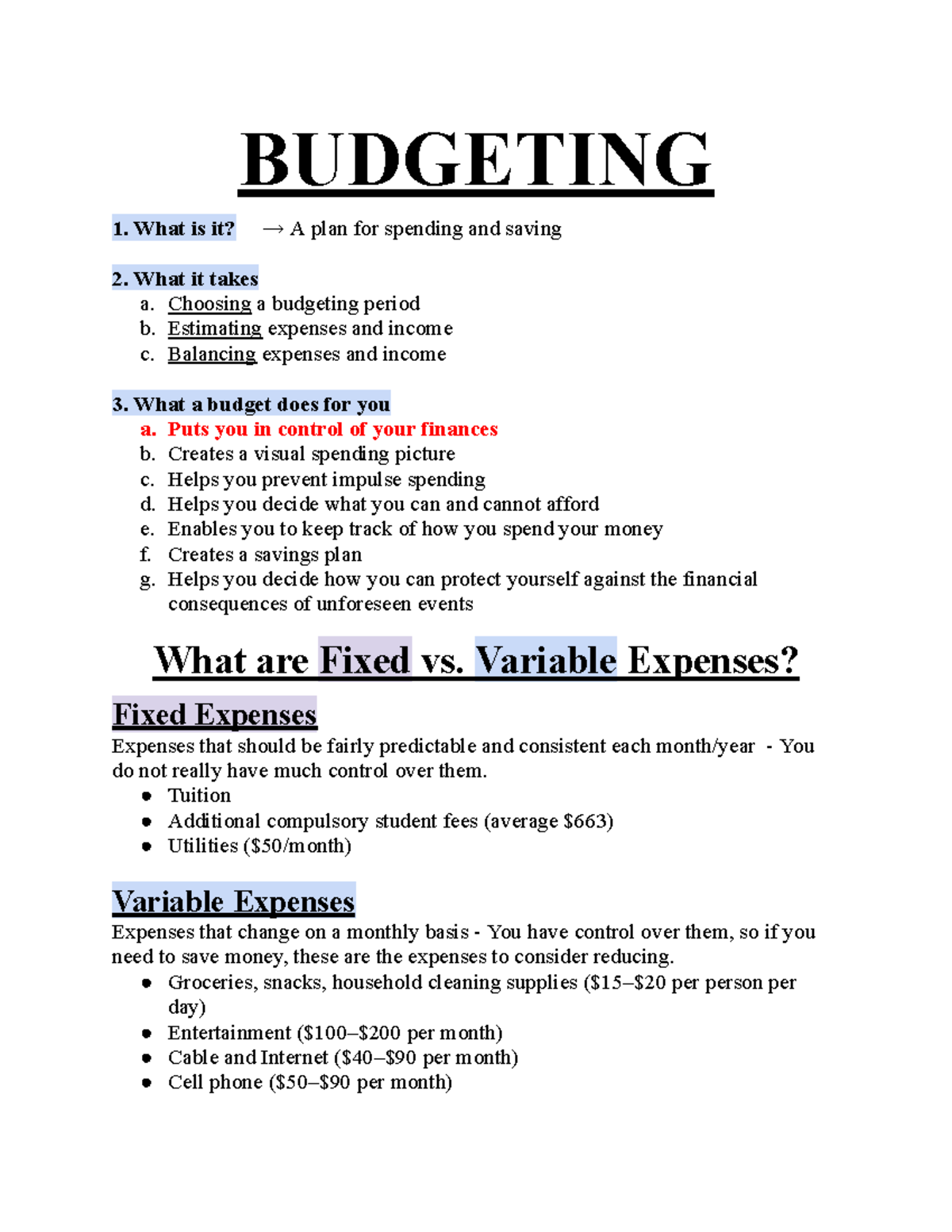 assignment 03.03 budgeting