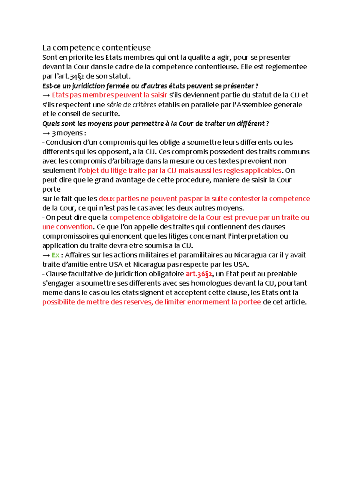 La competence contentieuse - Elle est reglementee par l’art§2 de son ...