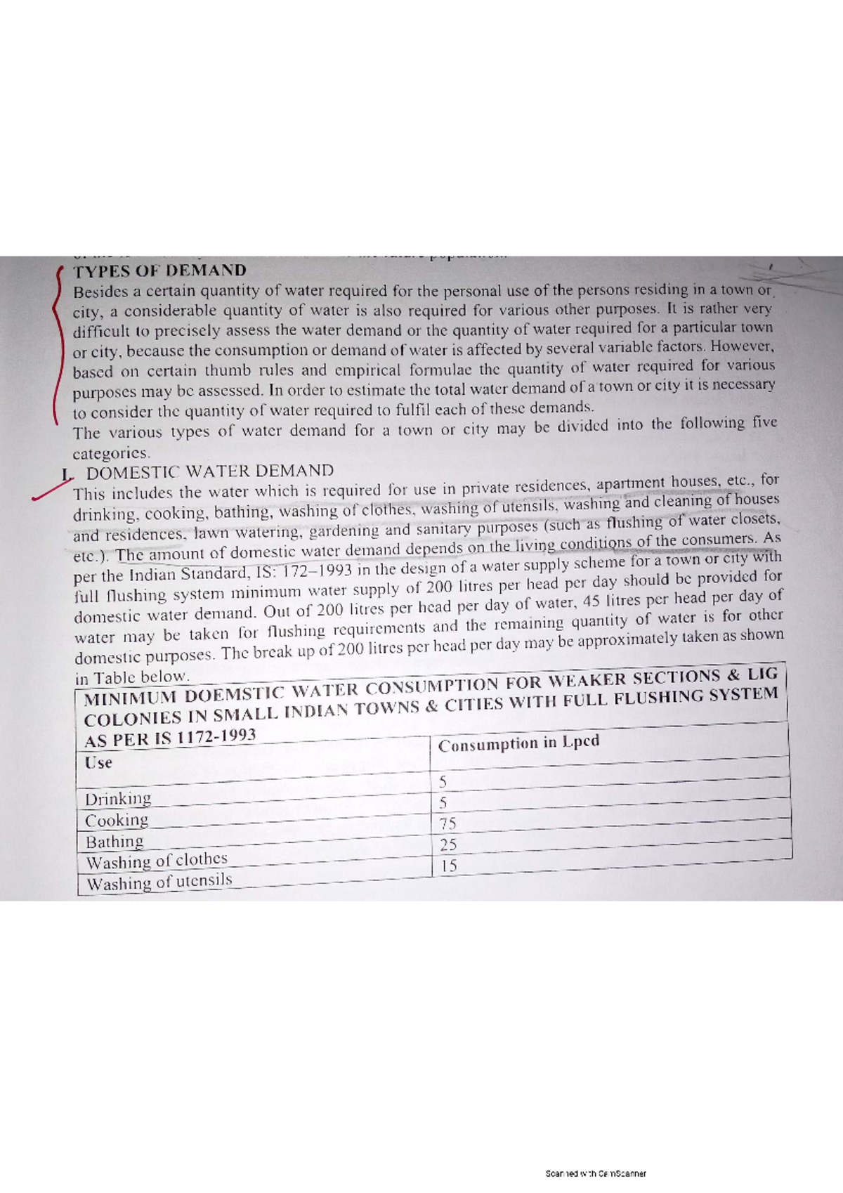 Types of demand - Environmental Engineering-1 - Studocu