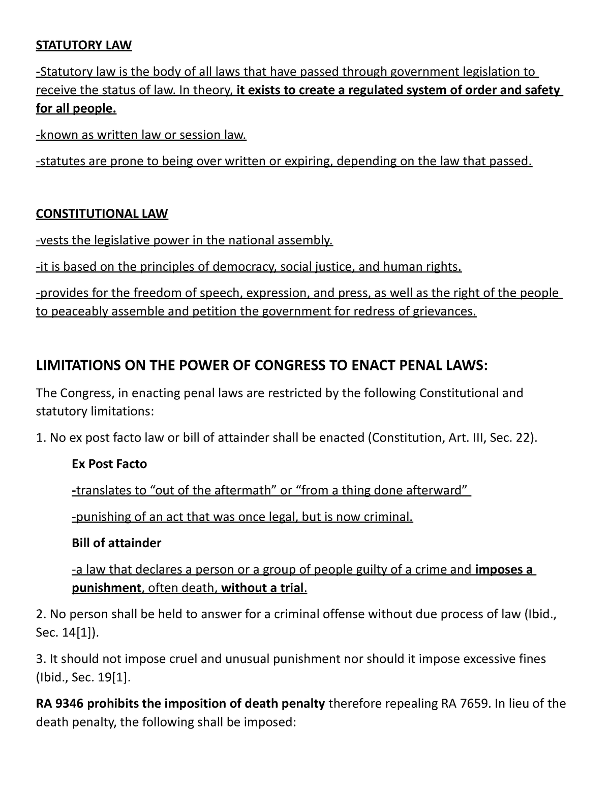 criminal-law-part-6-random-notes-statutory-law-statutory-law-is-the