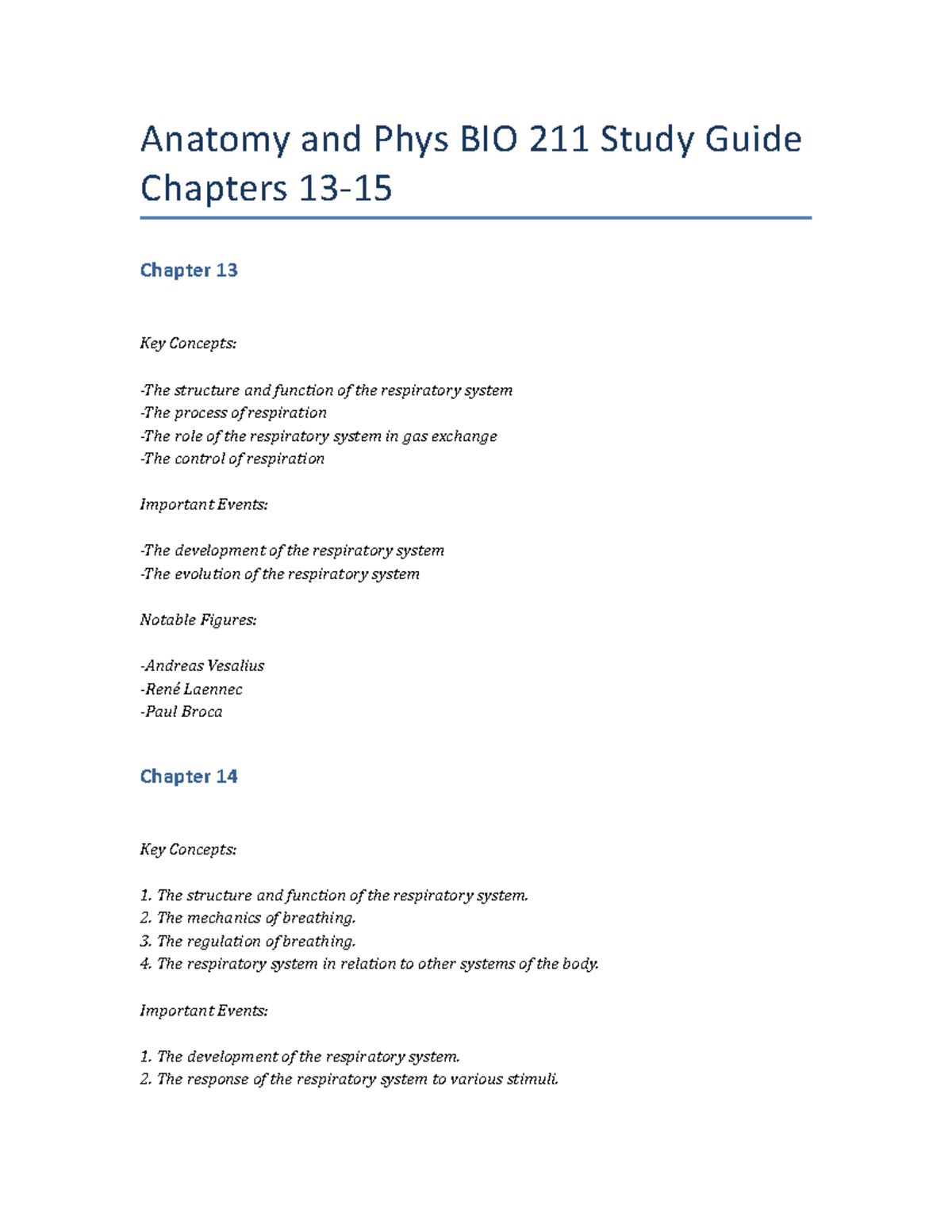 Anatomy And Phys BIO 211 Study Guide Chapters 13-15 - Anatomy And Phys ...