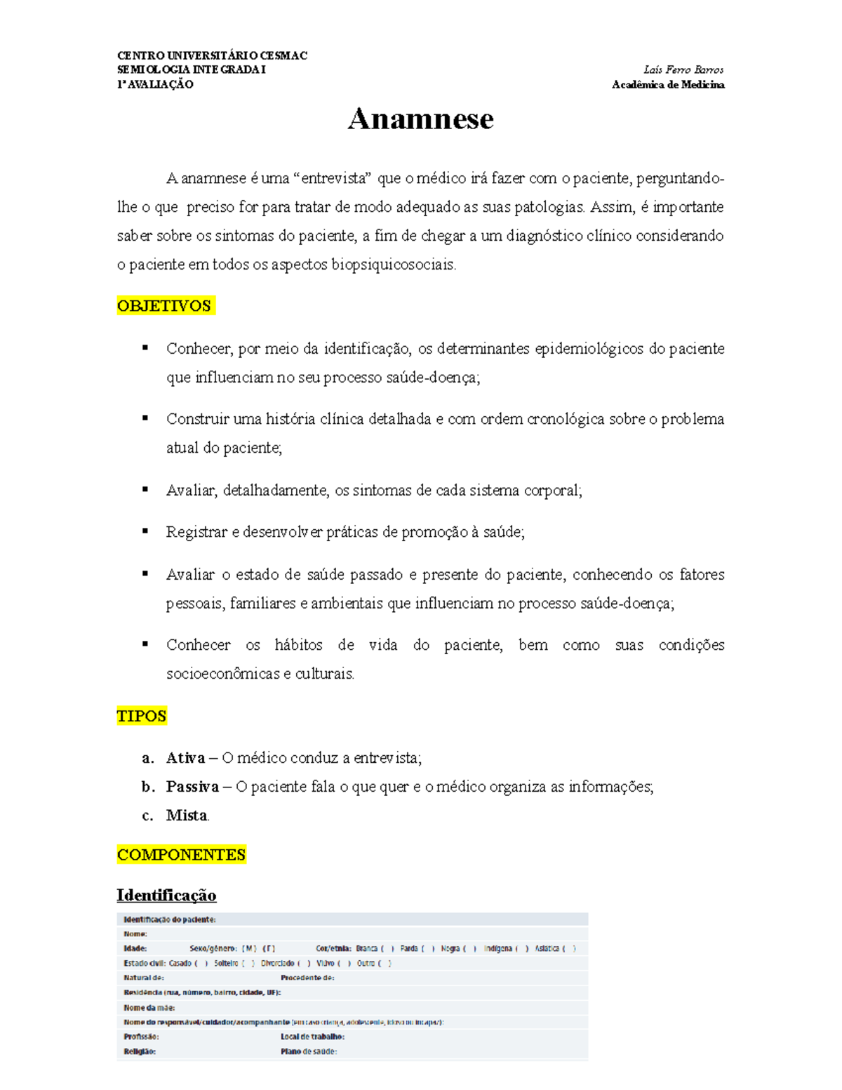 ANAMNESE - O que é? Como fazer uma anamnese? 