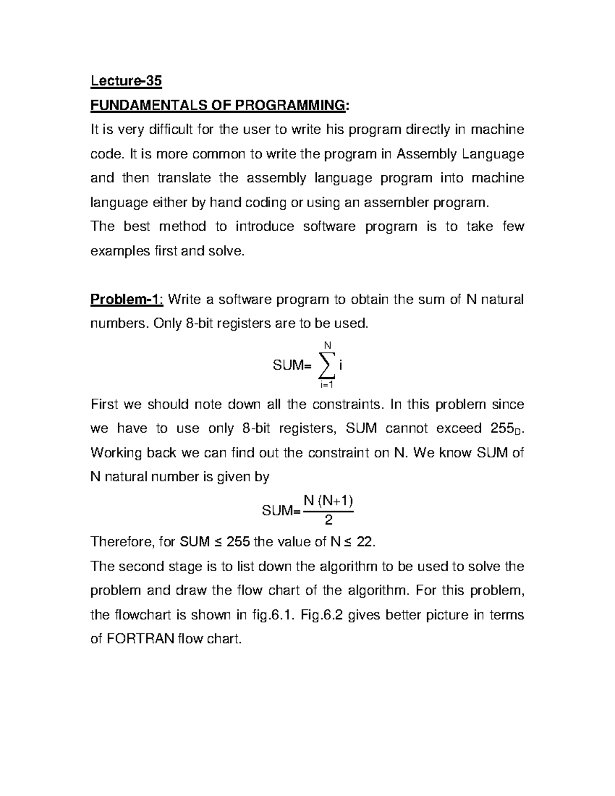 Lecture 35 - Lecture- 35 FUNDAMENTALS OF PROGRAMMING: It is very ...