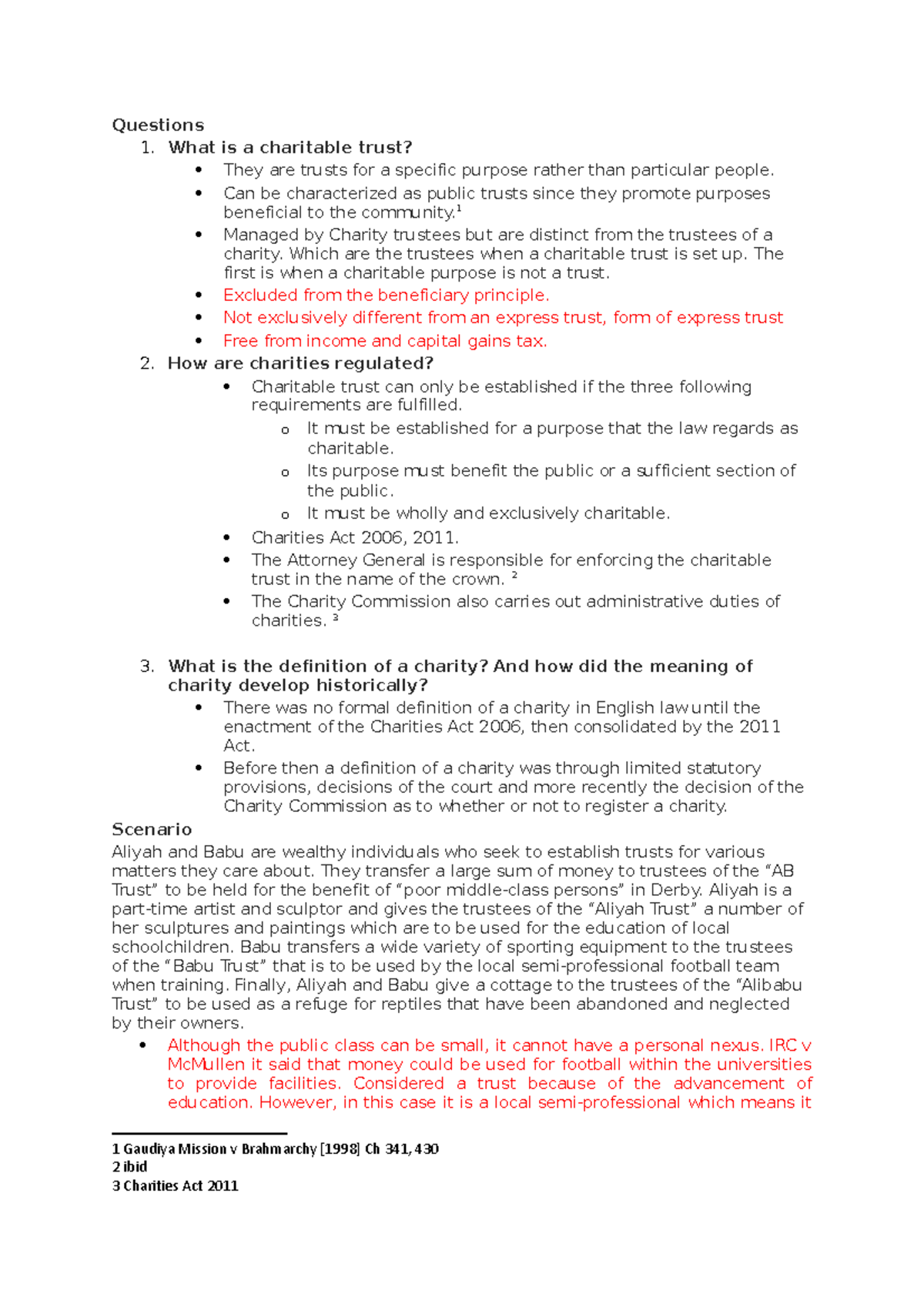 Tutorial 2 - Tut - Questions 1. What Is A Charitable Trust? They Are ...