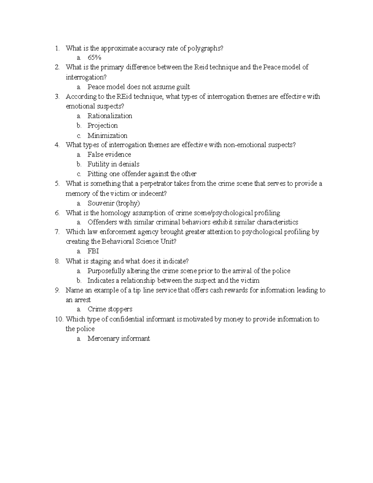 Exam 3 review - class notes - What is the approximate accuracy rate of ...