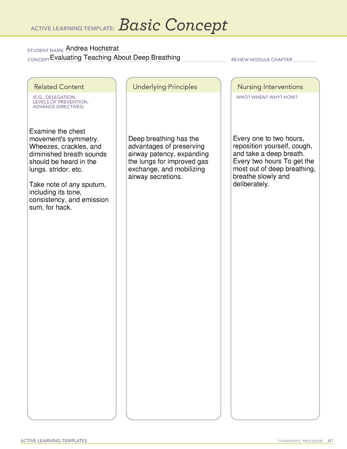 ATI Template Teaching About Deep Breathing - ACTIVE LEARNING TEMPLATES ...