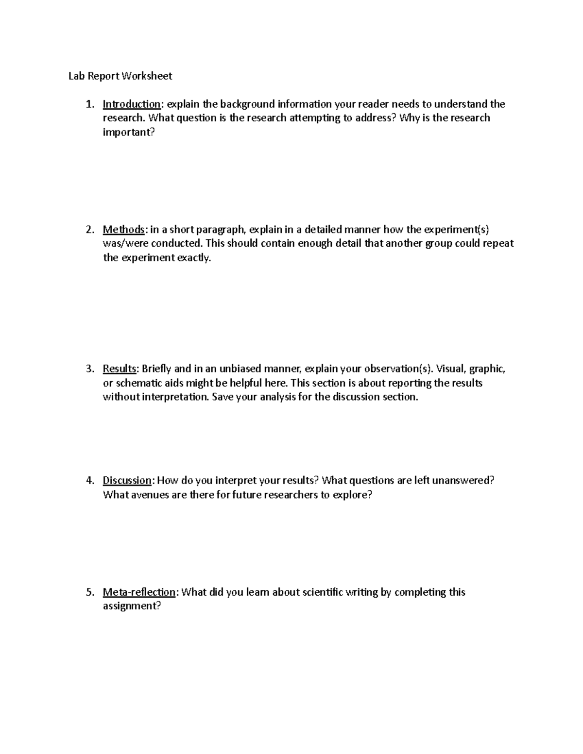 Lab Report Worksheet - Prof. was Dail Chapman - Lab Report Worksheet ...