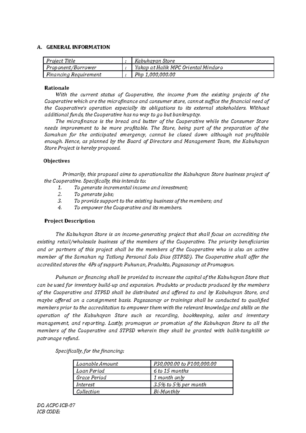 Kabuhayan Store Business Proposal - Bachelor of Science in Information ...