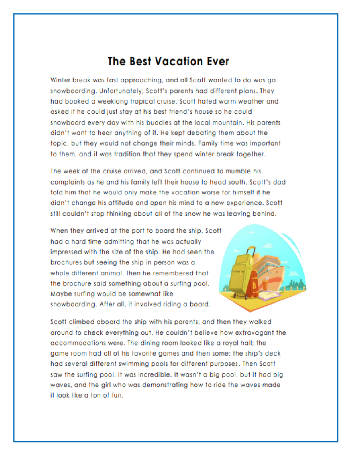 English Short Stories with questions How do you think sitting in a