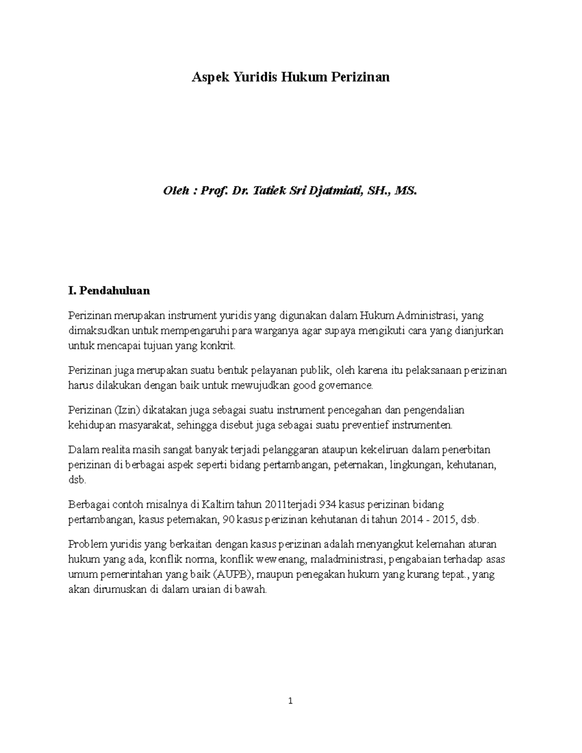 Aspek Yuridis Hukum Perizinan Studocu