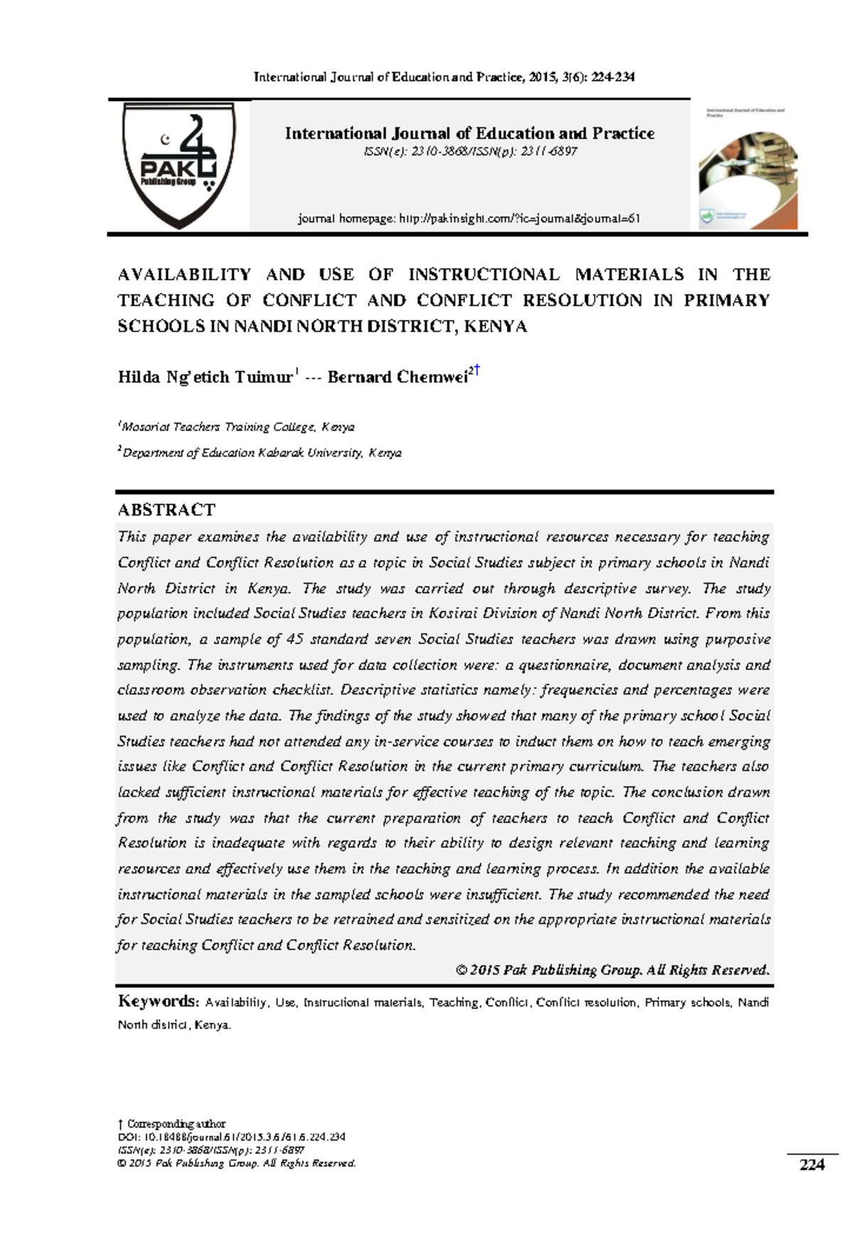 ED560670 - sadadasd - † Corresponding author DOI: 10.18488/journal.61/ ...