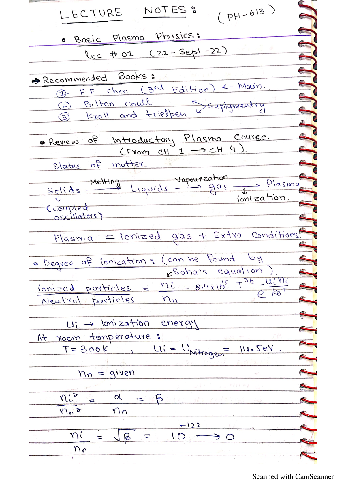 Basic Plasma Notes - - Studocu