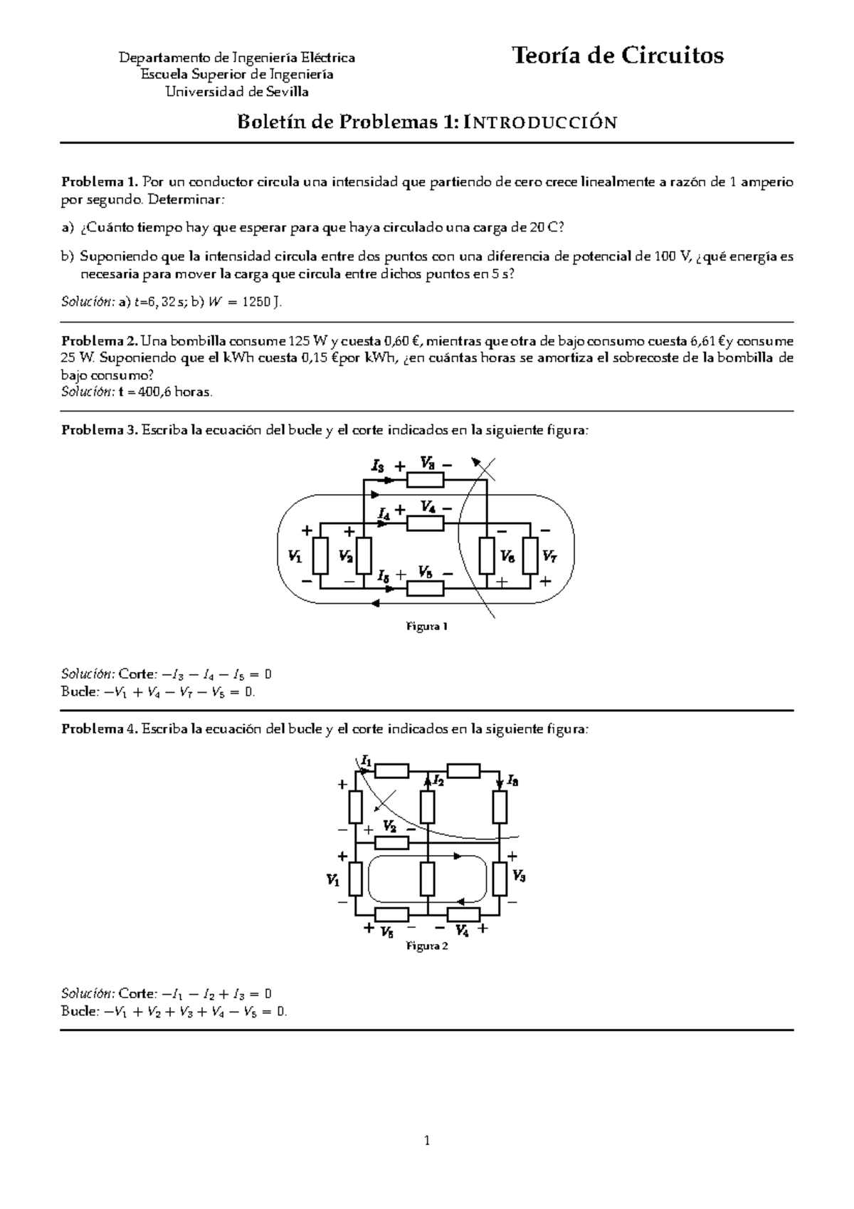 Boletín 1 - Ejercicios Del Tema 1 - Departamento De Ingenier ́ıa El ...