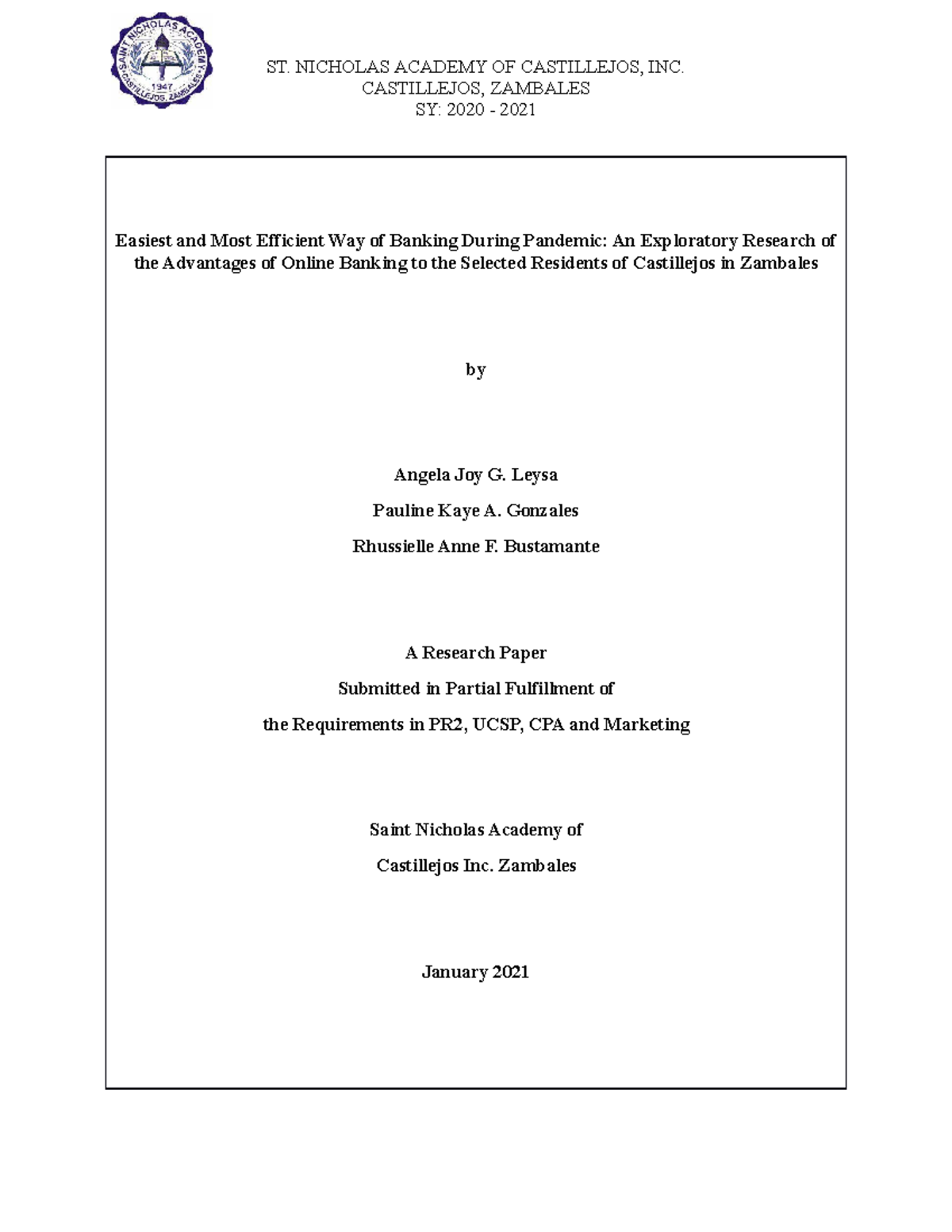 Practical-Research-2 - CASTILLEJOS, ZAMBALES SY: 2020 - 2021 Easiest ...