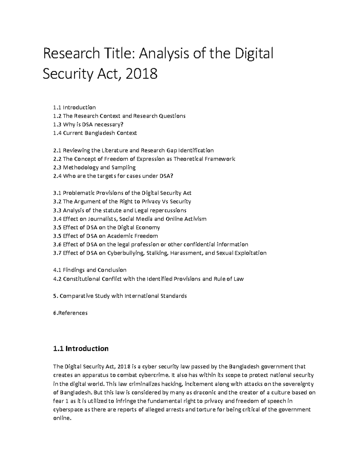 digital security act Bangladesh Research Title Analysis of the