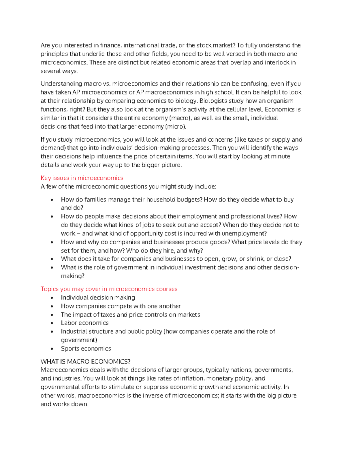 Macro Vs. Micro Pt - Notes - Are you interested in finance ...