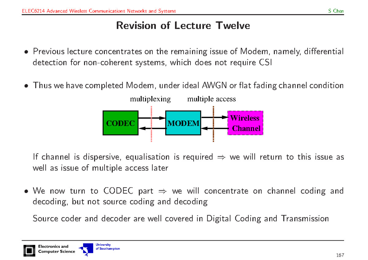 Wireless Communication- Lecture 13 - Revision of Lecture Twelve ...