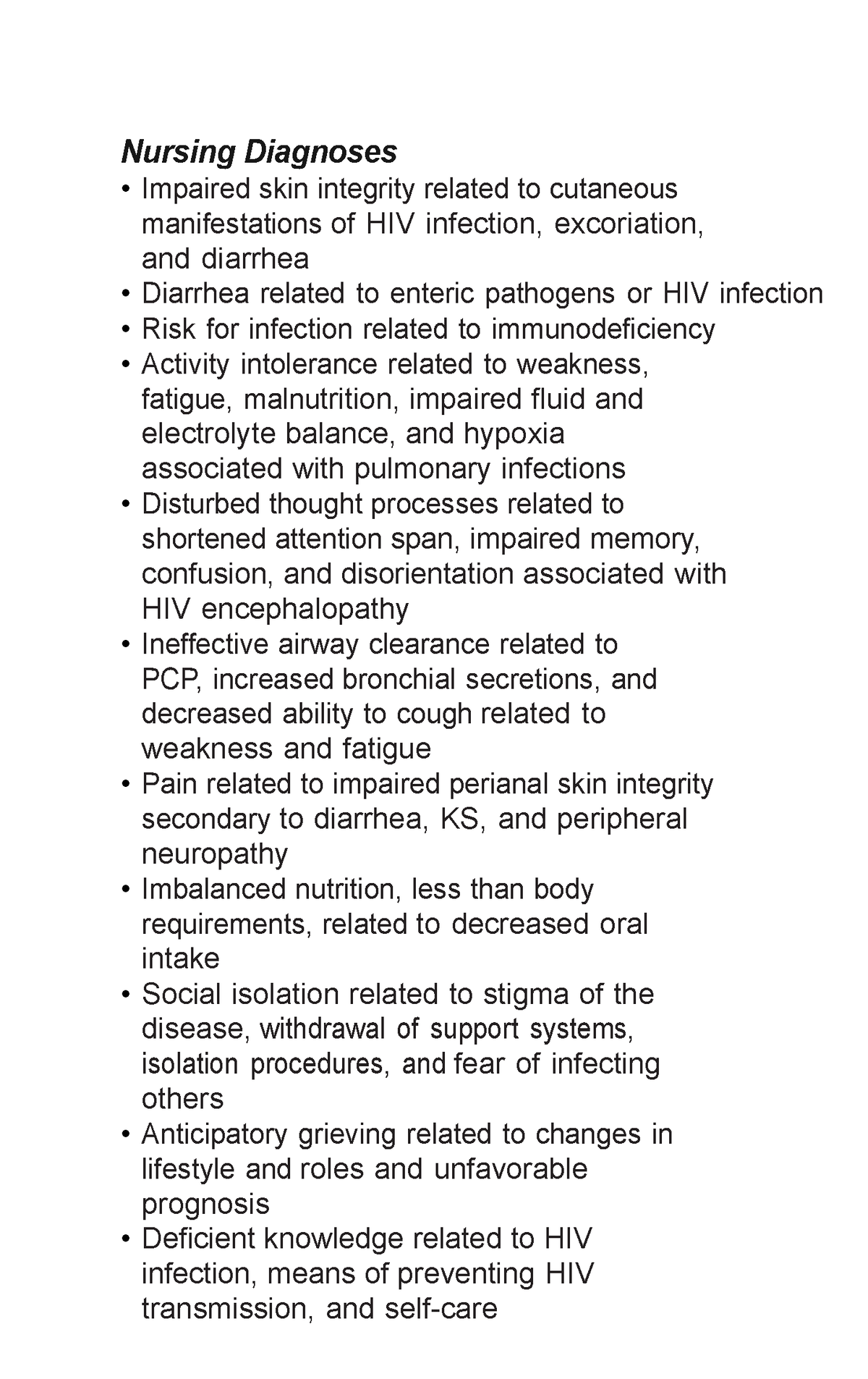 Antidiarrheal Therapy (nursing Diagnoses) - Nursing Diagnoses Impaired 