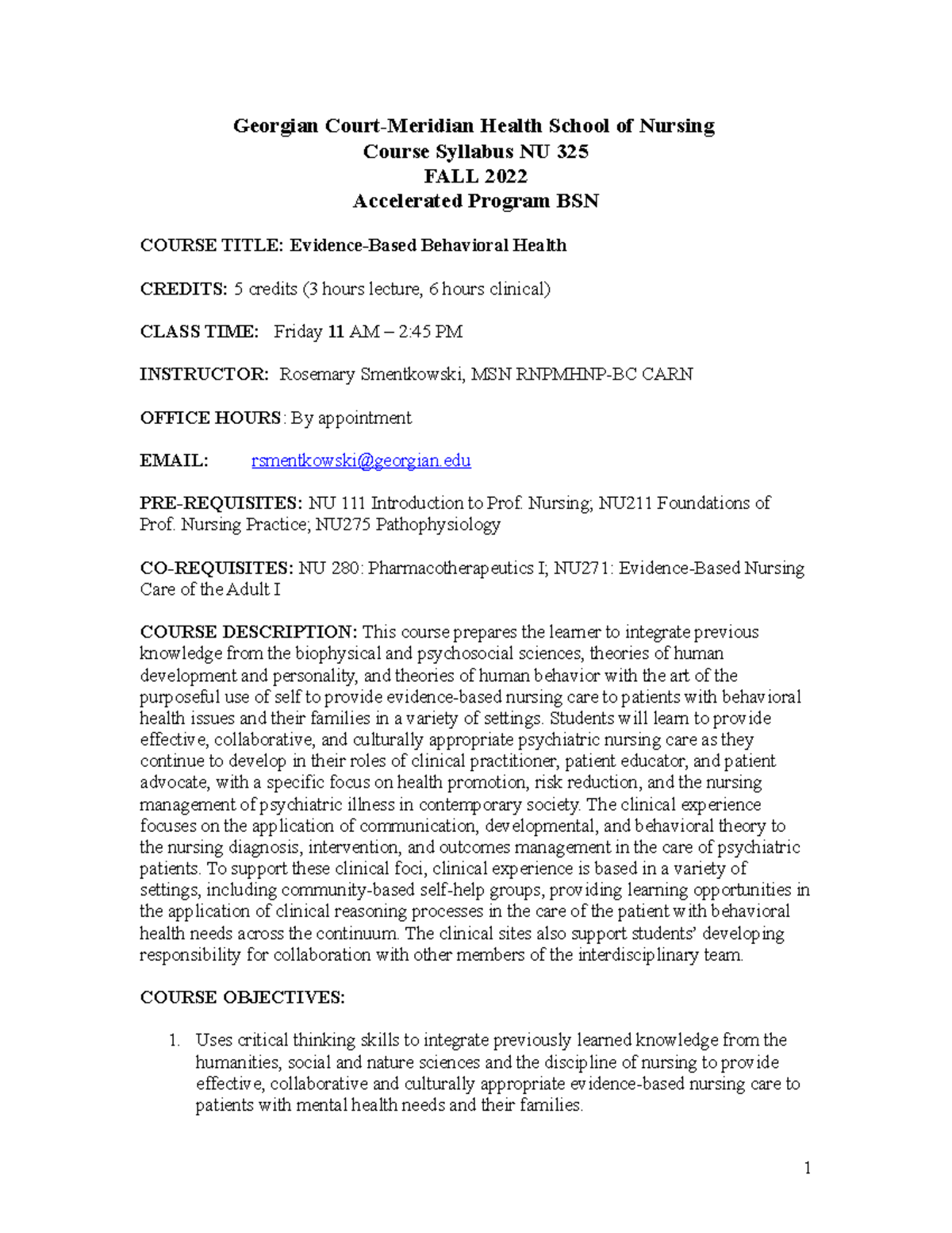 GCU NU325 syllabus Rev by DK(1) CourtMeridian Health School