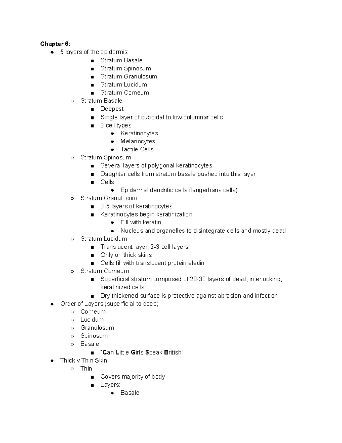 Exam 2 Notes - Professor Rompolski Fall 22/23 - Chapter 6: 5 layers of ...