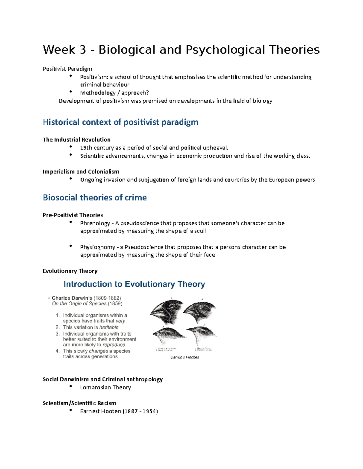 JSB 272 - Week 3 - Lecture notes 3 - Week 3 - Biological and ...