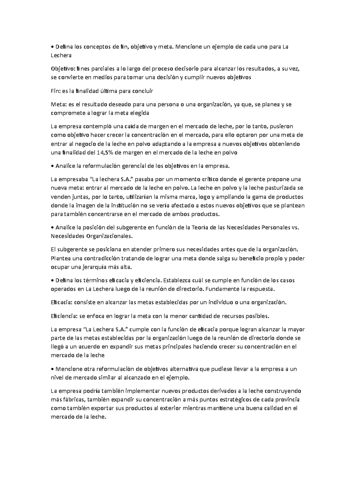 Trabajo Practico nro 20 - Admin General - Defina los conceptos de fin ...