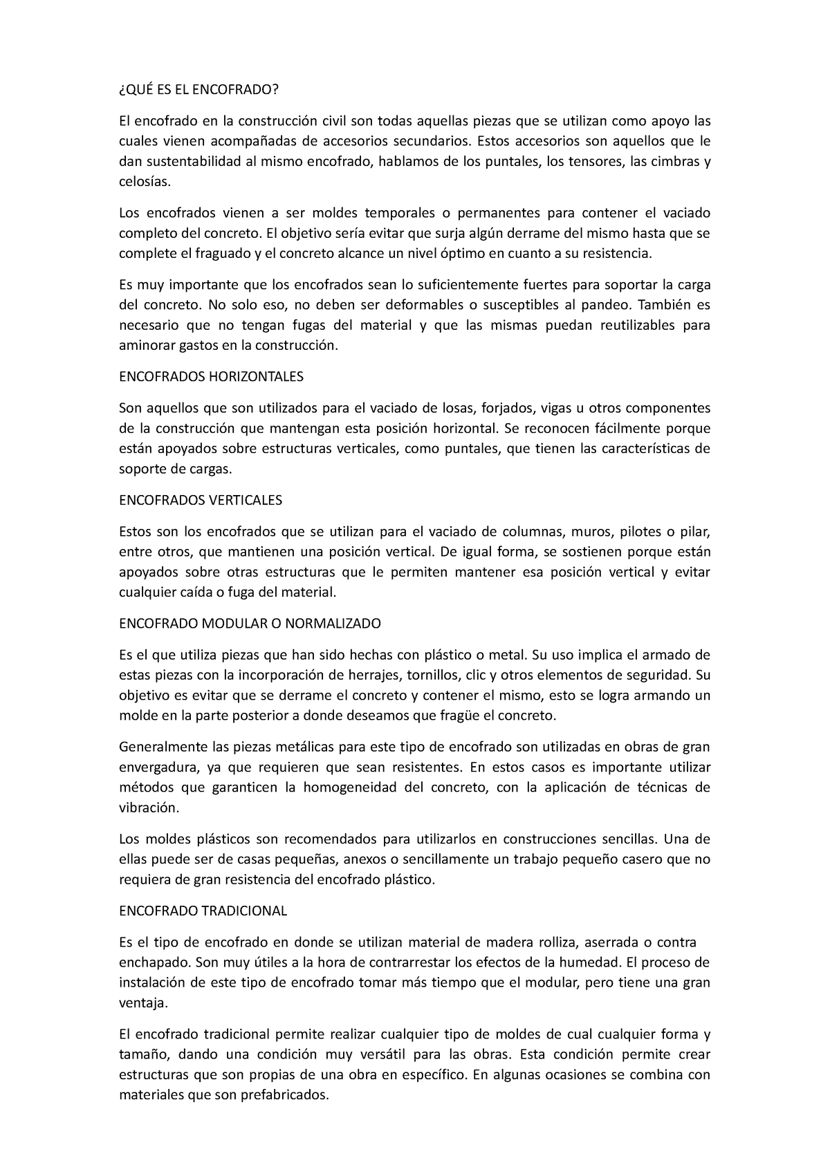 Tipos Encofrado - ¿QUÉ ES EL ENCOFRADO? El Encofrado En La Construcción ...